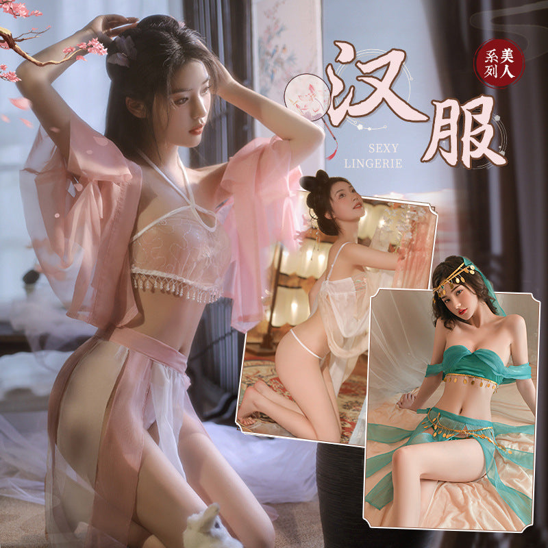 Image of Battle robe ancient style erotic underwear passion midnight charm Hanfu uniform temptation flirting hot passion pajamas